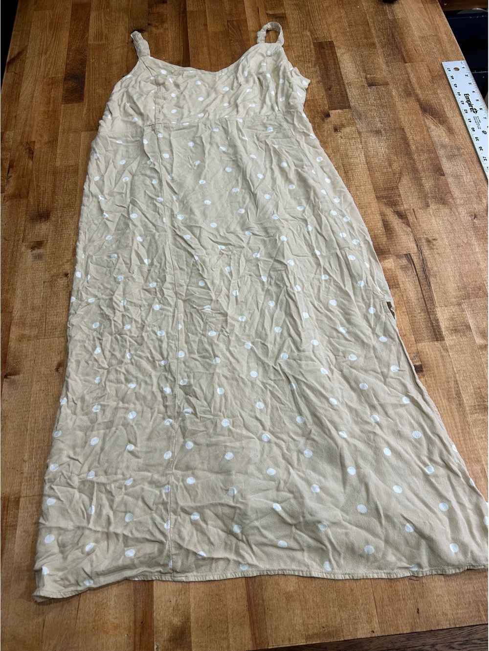 womens Old Navy Beige Polka Dot Maxi Dress XXL